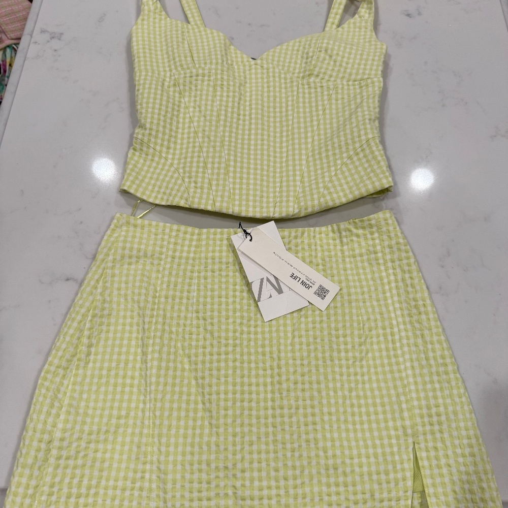 Zara gingham skirt set